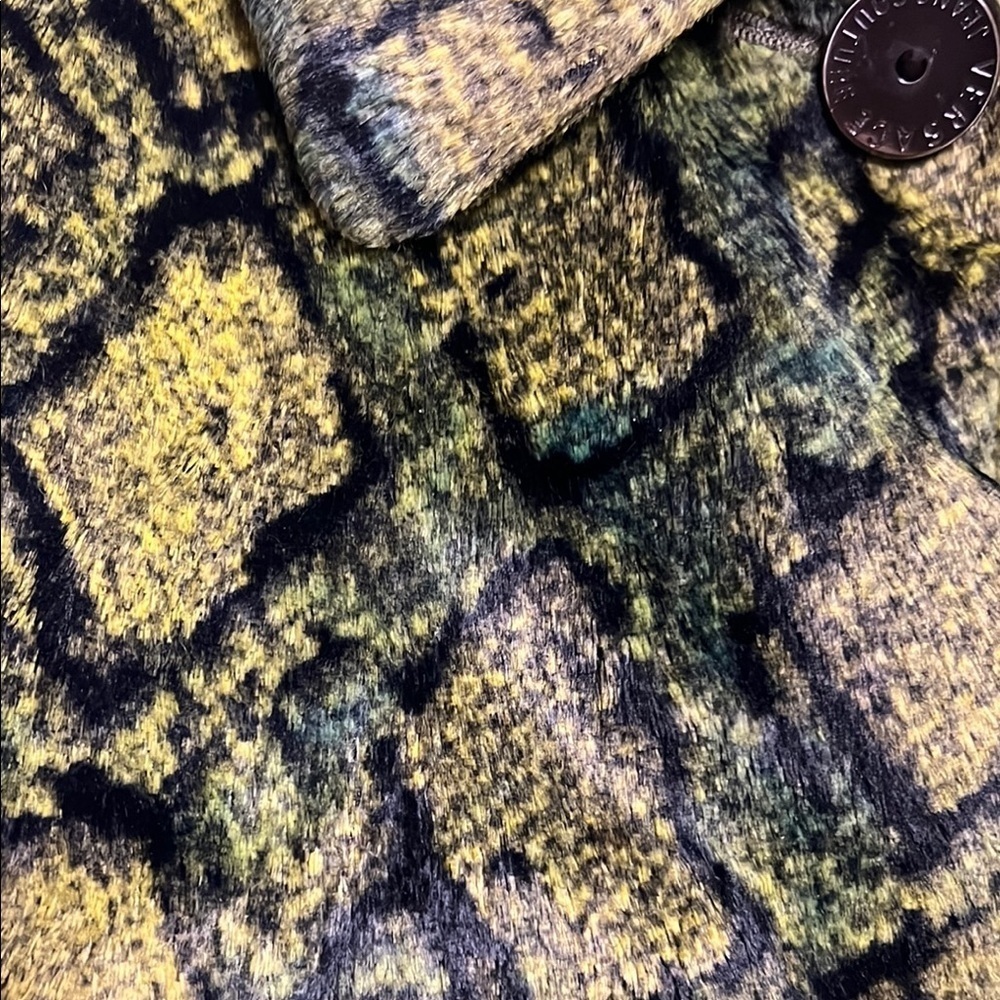 Versace vintage Y2K Vibrant green/ yellow Python faux fur Coat size M - Picture 10 of 14
